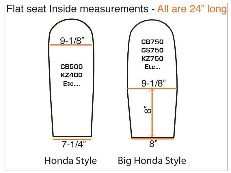 Flat Seats WITH Passenger Pad (universal Honda, Suzuki, Kawasaki, BMW etc...))